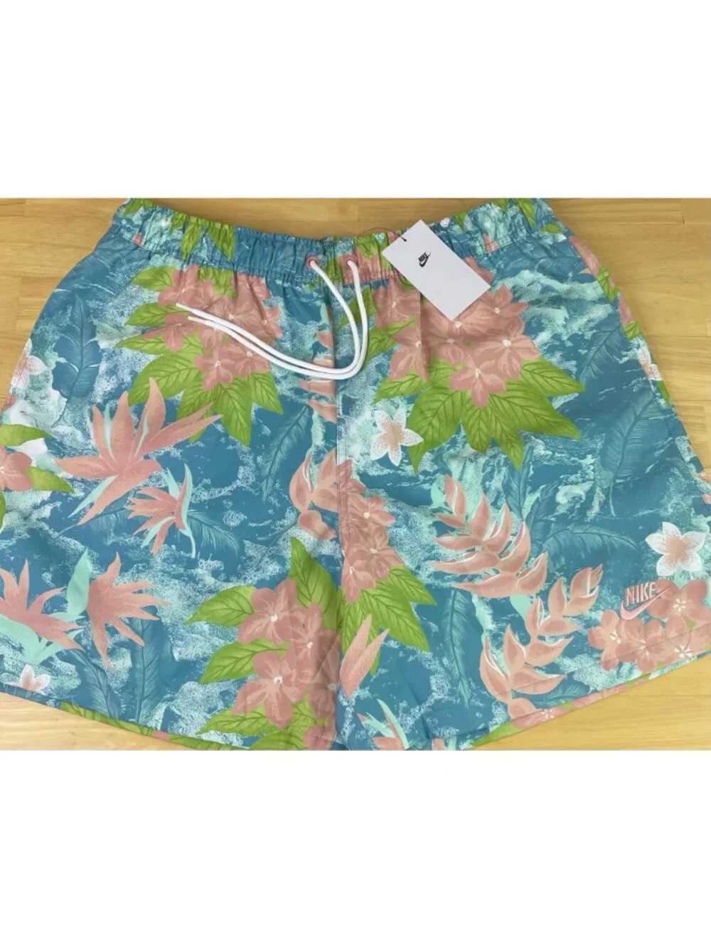 Nike Sportswear Floral Tropical Blue & Pink Design Shorts HV4610-353, Men L, NWT